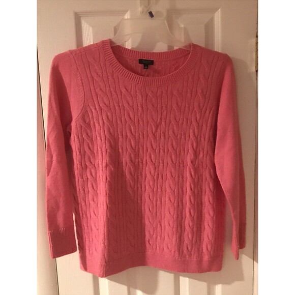 Talbots Sweater Womens XP Green Cable Knit Pullover Long Sleeve Cotton Blend G5 - Picture 5 of 9
